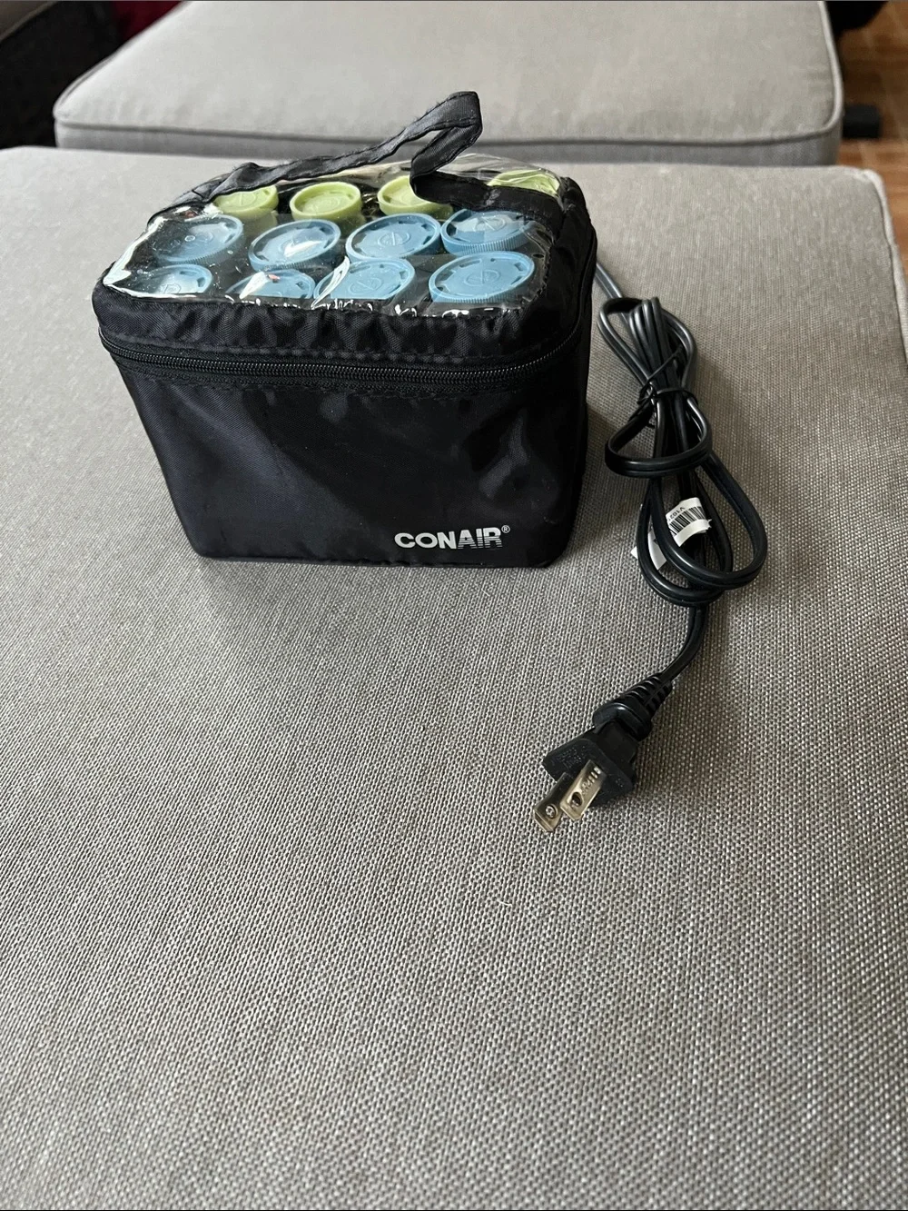 Conair Black Heat Rollers Set with Blue & Green Rollers